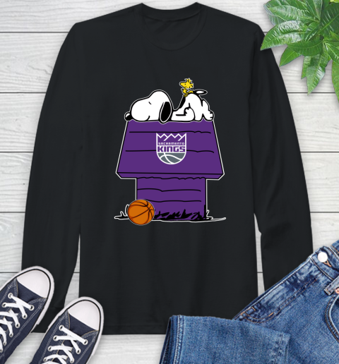 Sacramento Kings NBA Basketball Snoopy Woodstock The Peanuts Movie Long Sleeve T-Shirt 2