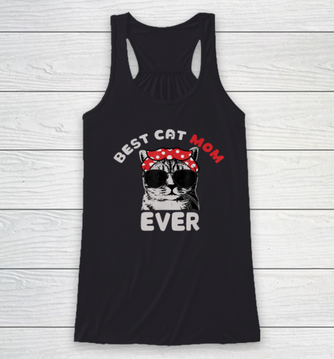 Funny Cat Best Cat Mom Ever Meow With My Cat Racerback Tank