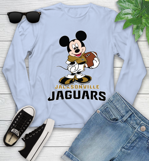 NFL Football Jacksonville Jaguars Cheerful Mickey Mouse Shirt Youth Long Sleeve 9