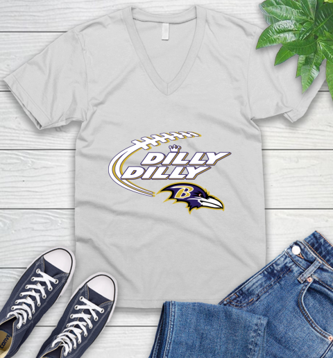 NFL Baltimore Ravens Dilly Dilly Football Sports V-Neck T-Shirt