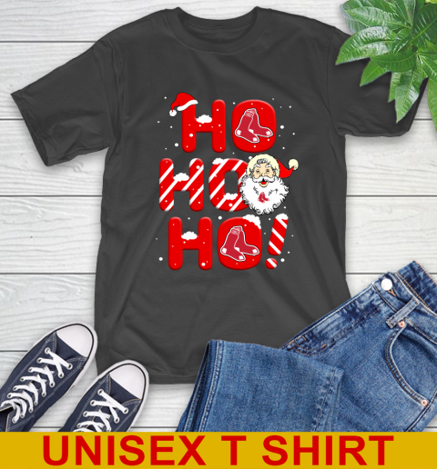 Boston Red Sox MLB Baseball Ho Ho Ho Santa Claus Merry Christmas Shirt T-Shirt
