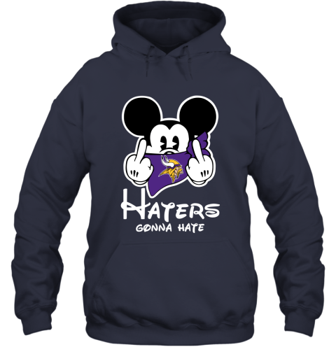 NFL Minnesota Vikings Haters Gonna Hate Mickey Mouse Disney Football T Shirt sRWLRZZBALL hoodie 23 95 151514 front navy