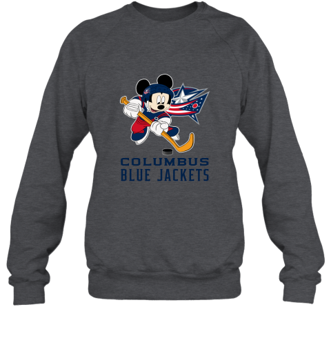 NHL Columbus Blue Jackets Mickey Mouse Disney Hockey T Shirt Long Sleeve T- Shirt