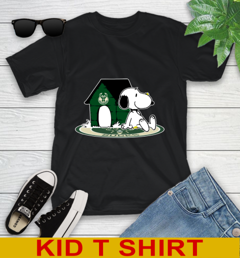 NBA Basketball Milwaukee Bucks Snoopy The Peanuts Movie Shirt Youth T-Shirt 2