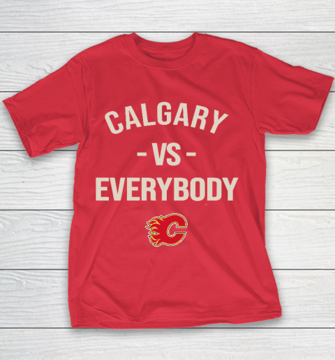 Calgary Flames Vs Everybody Youth T-Shirt 7