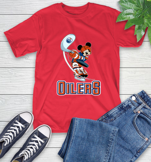 NHL Hockey Edmonton Oilers Cheerful Mickey Mouse Shirt T-Shirt - Image 12