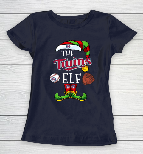 Minnesota Twins Christmas ELF Funny MLB Women's T-Shirt 2