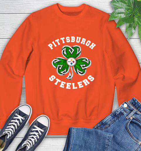 NFL Pittsburgh Steelers Three Leaf Clover St Patrick's Day Football Sports Sweatshirt 3