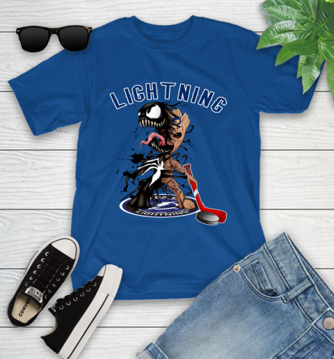 NHL Tampa Bay Lightning Hockey Venom Groot Guardians Of The Galaxy Youth T-Shirt 9