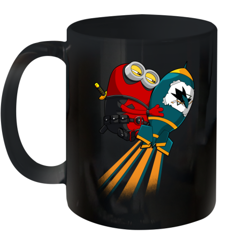 NHL Hockey San Jose Sharks Deadpool Minion Marvel Shirt Ceramic Mug 11oz