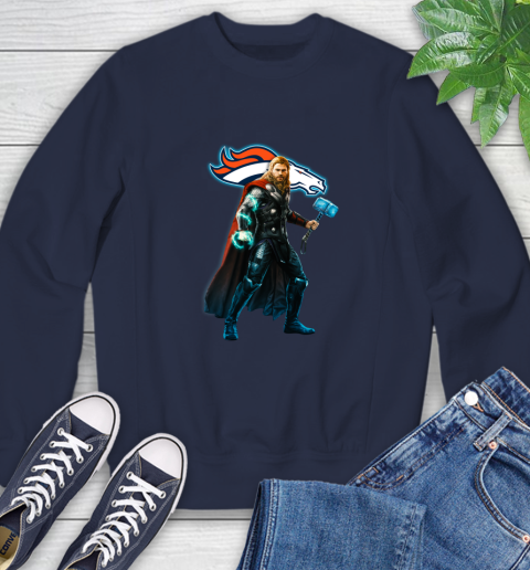 NFL Thor Avengers Endgame Football Denver Broncos Sweatshirt 3
