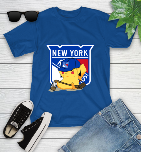 NHL Pikachu Hockey Sports New York Rangers Youth T-Shirt 9