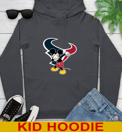 Houston Texans NFL Football Dabbing Mickey Disney Sports Youth Hoodie 9