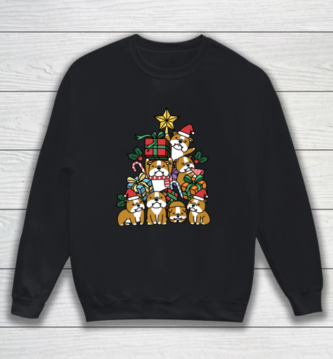 Christmas Tree English Bulldog Dog Sweatshirt