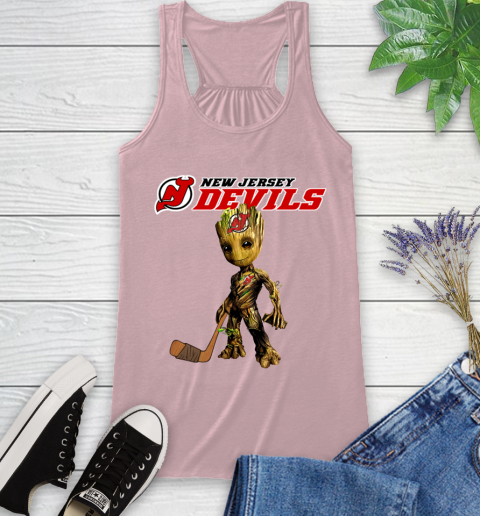 New Jersey Devils NHL Hockey Groot Marvel Guardians Of The Galaxy Racerback Tank 11