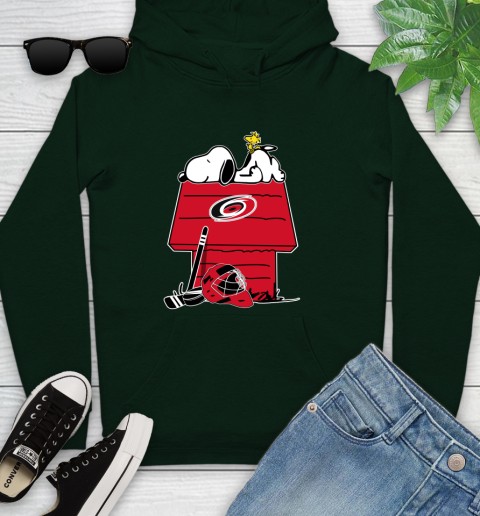 Carolina Hurricanes NHL Hockey Snoopy Woodstock The Peanuts Movie Youth Hoodie 13