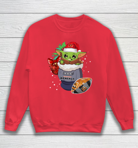 Cincinnati Bengals Christmas Baby Yoda Star Wars Funny Happy NFL Sweatshirt 8