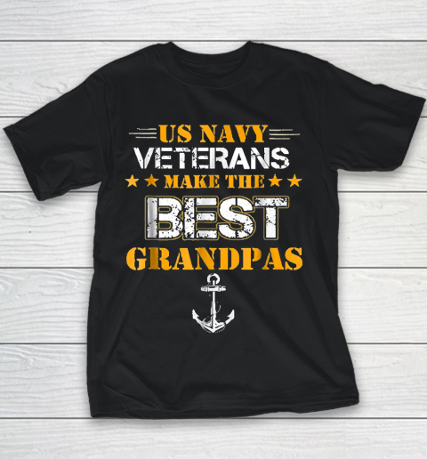 Grandpa Funny Gift Apparel  Us Navy Veterans Make The Best Grandpas Faded Youth T-Shirt
