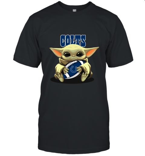 Baby Yoda Loves The Indianapolis Colts Star Wars NFL Unisex Jersey Tee