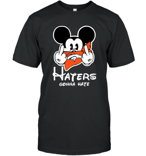 NFL Denver Broncos Haters Gonna Hate Mickey Mouse Disney Football T Shirt