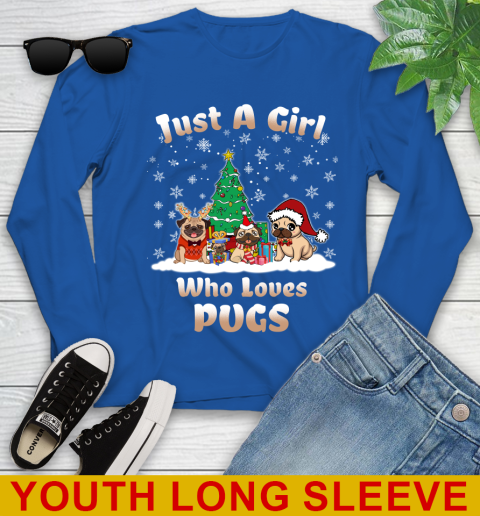 Christmas Just a girl who love pugs dog pet lover 126