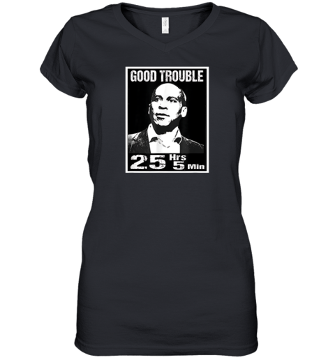 Good Trouble Corey Booker 25 Hrs And 5 Mins Premium Women's V-Neck T-Shirt Good Trouble Corey Booker 25 Hrs And 5 Mins Premium Women's V-Neck T-Shirt