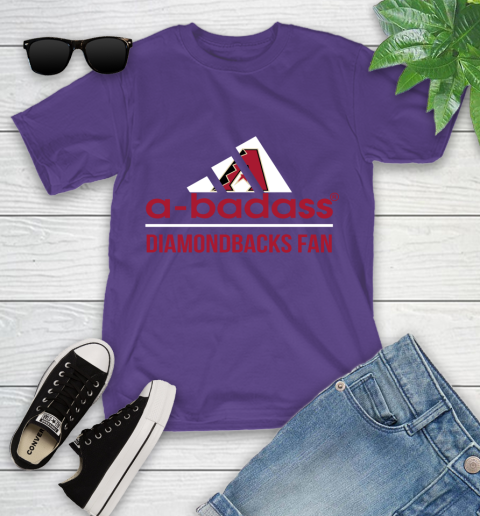 MLB A Badass Arizona Diamondbacks Fan Adidas Baseball Sports Youth T-Shirt 3