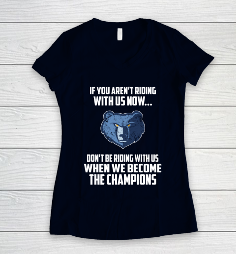 NBA Memphis Grizzlies Basketball We Become The Champions Women's V-Neck T-Shirt 2