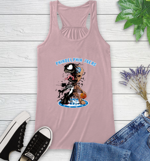 NBA Philadelphia 76ers Basketball Venom Groot Guardians Of The Galaxy Racerback Tank 11