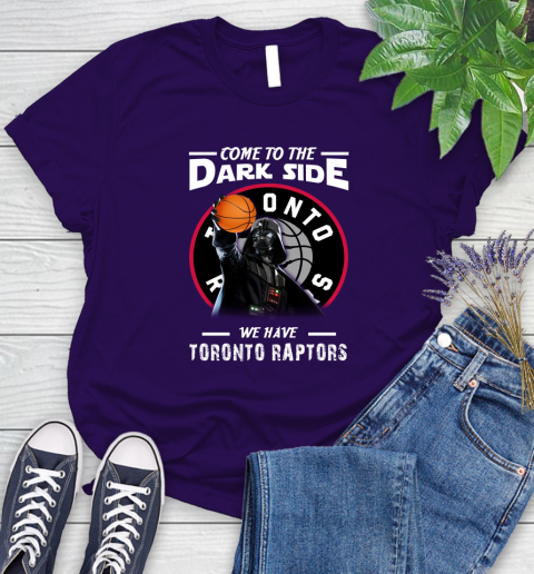 NBA Come To The Dark Side We Have Toronto Raptors Star Wars Darth Vader Basketball Women's T-Shirt 4