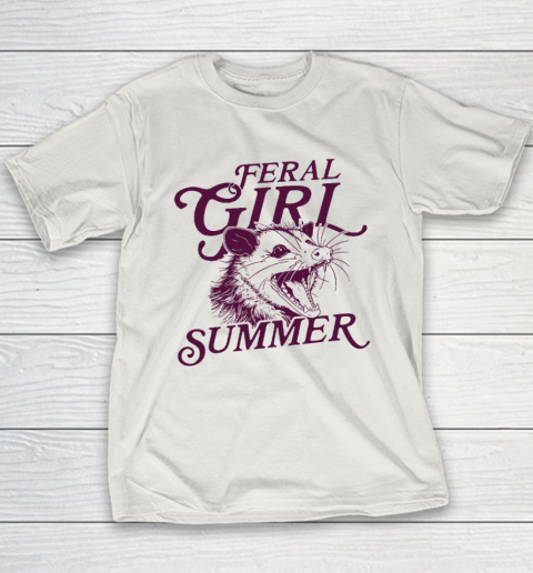 Feral Girl Summer Opossum Vintage Youth T-Shirt 9