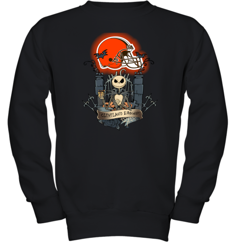 Cleveland Browns Jack Skellington This Is Halloween NFL Youth Sweatshirt