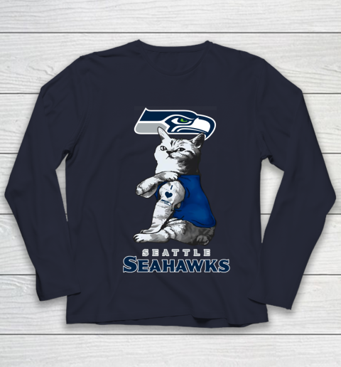 NFL Football My Cat Loves Seattle Seahawks Youth Long Sleeve 2