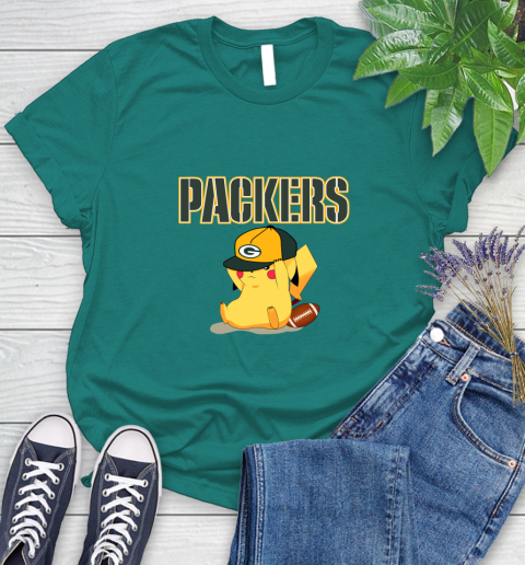 NFL Pikachu Football Sports Green Bay Packers Women's T-Shirt 12