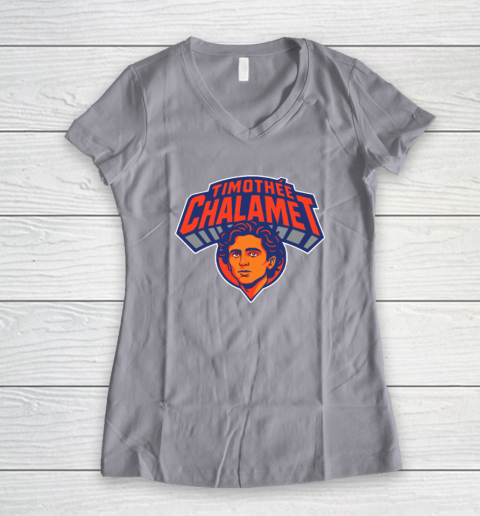Timothee Chalamet New York Knicks Women's V-Neck T-Shirt 2