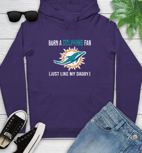NFL Miami Dolphins Football Loyal Fan Just Like My Daddy Shirt Youth Hoodie 5