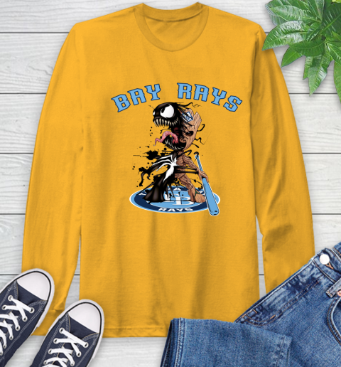 MLB Tampa Bay Rays Baseball Venom Groot Guardians Of The Galaxy Long Sleeve T-Shirt 3