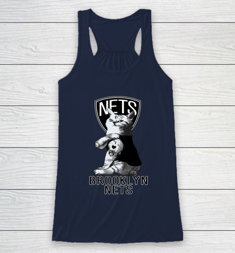 NBA Basketball My Cat Loves Brooklyn Nets Racerback Tank 8