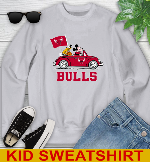 NBA Basketball Chicago Bulls Pluto Mickey Driving Disney Shirt Youth Sweatshirt 4