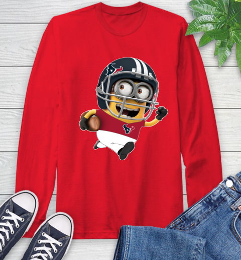 NFL Houston Texans Minions Disney Football Sports Long Sleeve T-Shirt 10