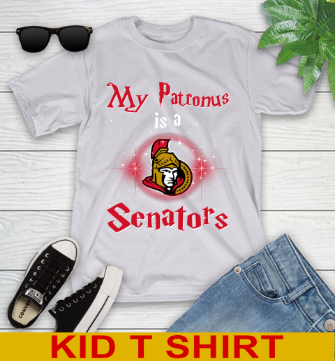 NHL Hockey Harry Potter My Patronus Is A Ottawa Senators Youth T-Shirt 4