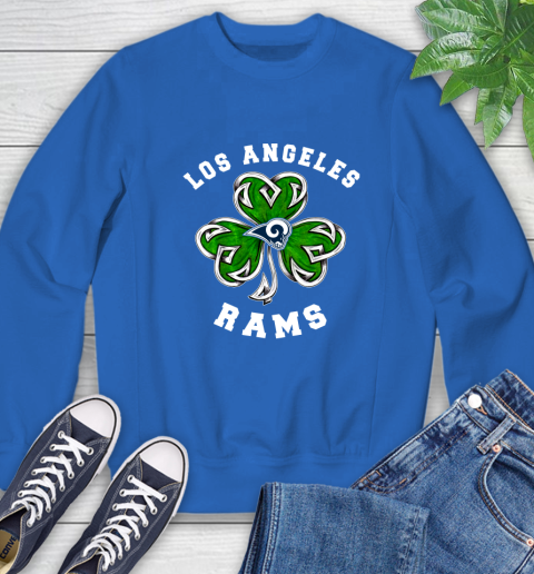 NFL Los Angeles Rams Three Leaf Clover St Patrick's Day Football Sports Sweatshirt 9