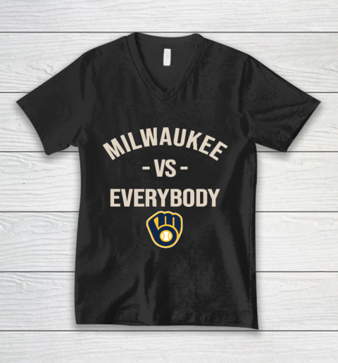 Milwaukee Brewers Vs Everybody V-Neck T-Shirt