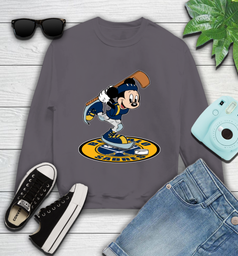 NHL Hockey Buffalo Sabres Cheerful Mickey Disney Shirt Youth Sweatshirt 5