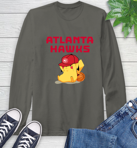 NBA Pikachu Basketball Sports Atlanta Hawks Long Sleeve T-Shirt 8