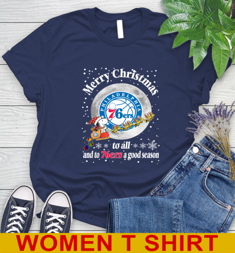 Philadelphia 76ers Merry Christmas To All And To 76ers A Good Season NBA Basketball Sports Women's T-Shirt 12
