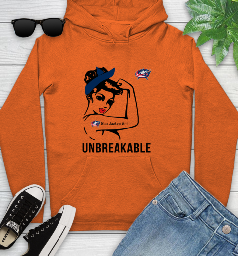 NHL Columbus Blue Jackets Girl Unbreakable Hockey Sports Youth Hoodie 3