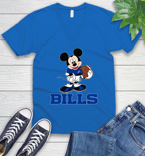 NFL Football Buffalo Bills Cheerful Mickey Mouse Shirt V-Neck T-Shirt 6