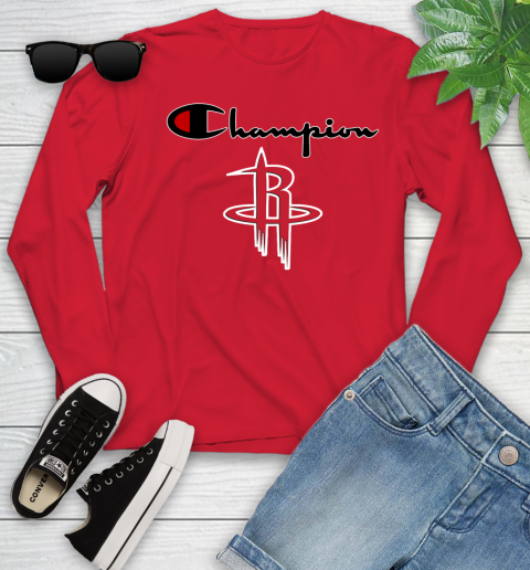 NBA Basketball Houston Rockets Champion Shirt Youth Long Sleeve 9