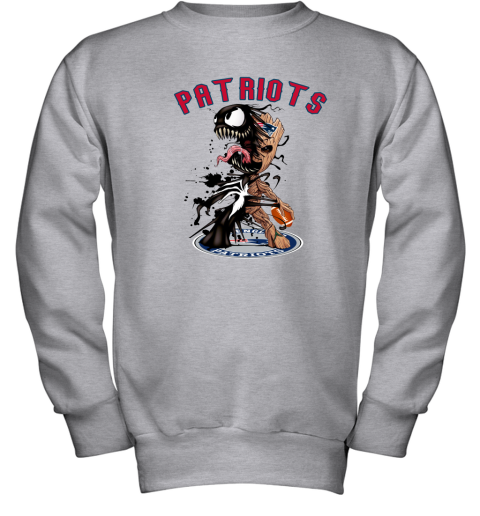 NFL New England Patriots Football Venom Groot Guardians Of The Galaxy Xl301C4MxpY youth sweatshirt 47 95 151514 front sport grey